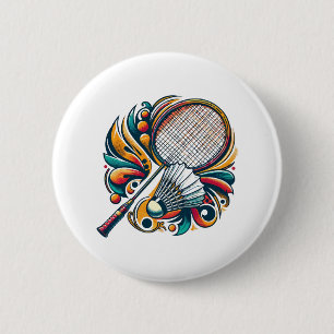 Badminton Grafisch Ronde Button 5,7 Cm