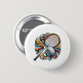 Badminton Grafisch Ronde Button 5,7 Cm (Voorkant /achterkant)