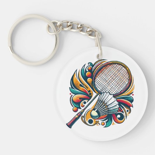 Badminton Grafisch Sleutelhanger (Voorkant)