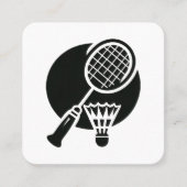 Badminton Grafisch Vierkante Visitekaartje (Voorkant)