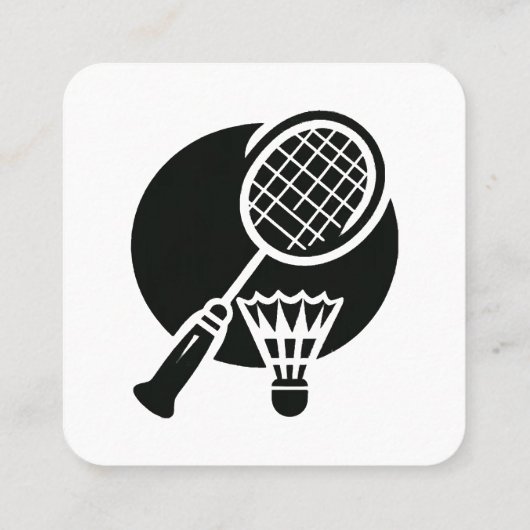 Badminton Grafisch Vierkante Visitekaartje (Achterkant)