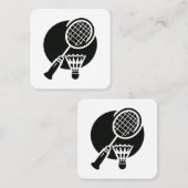 Badminton Grafisch Vierkante Visitekaartje (Voorkant / Achterkant)
