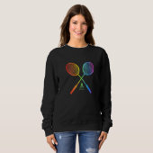 Badminton Grafische Badminton Speler Shuttle Spo Trui (Voorkant volledig)