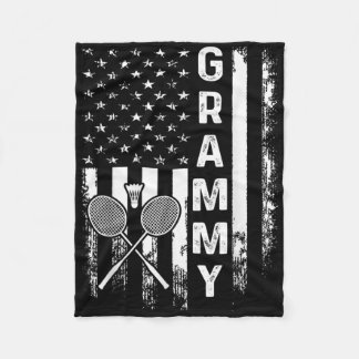 Badminton Grammy Amerikaanse Vlag Vintage Christma Fleece Deken
