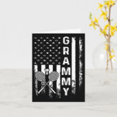 Badminton Grammy Amerikaanse Vlag Vintage Christma Kaart (Gele Bloem)