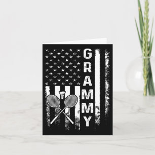 Badminton Grammy Amerikaanse Vlag Vintage Christma Kaart