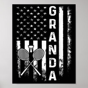 Badminton Granda Amerikaanse Vlag Vintage Kerstmis Poster