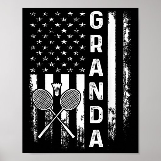 Badminton Granda Amerikaanse Vlag Vintage Kerstmis Poster (Voorkant)