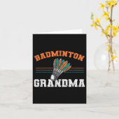 Badminton Grandma grootmoeder Birdie Women Badmint Kaart (Gele Bloem)