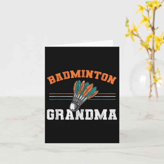 Badminton Grandma grootmoeder Birdie Women Badmint Kaart (Gele Bloem)