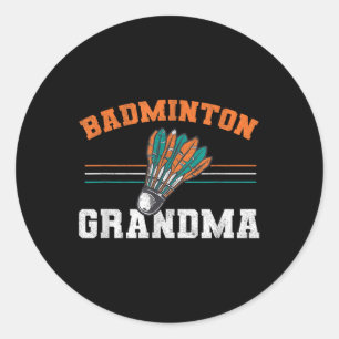 Badminton Grandma grootmoeder Birdie Women Badmint Ronde Sticker