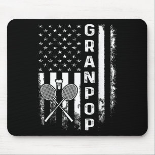Badminton Granpop Amerikaanse Vlag Vintage Kerstmi Muismat