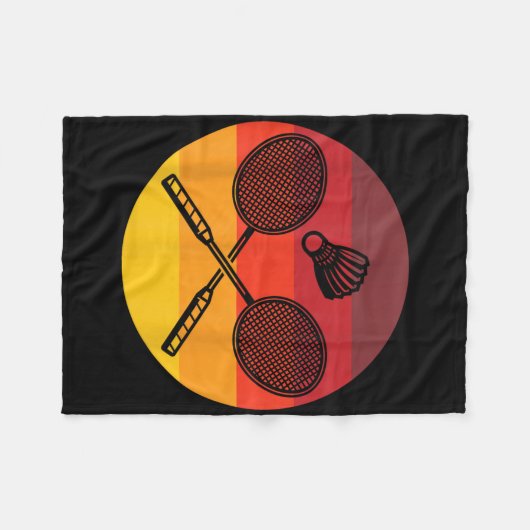 Badminton Graphic Badminton Player Shuttle Sports Fleece Deken (Voorkant (Horizontaal))