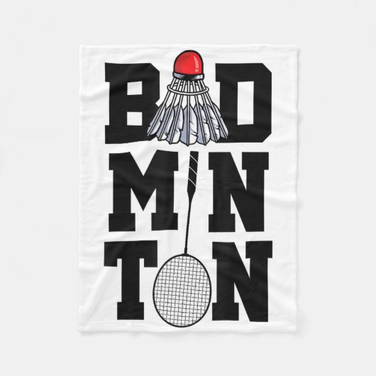 Badminton Graphic Badminton Player Shuttle Sports Fleece Deken (Voorkant)