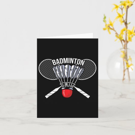 Badminton Graphic Badminton Player Shuttle Sports Kaart (Gele Bloem)