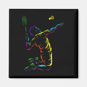 Badminton Graphic Badminton Player Shuttle Sports Magneet