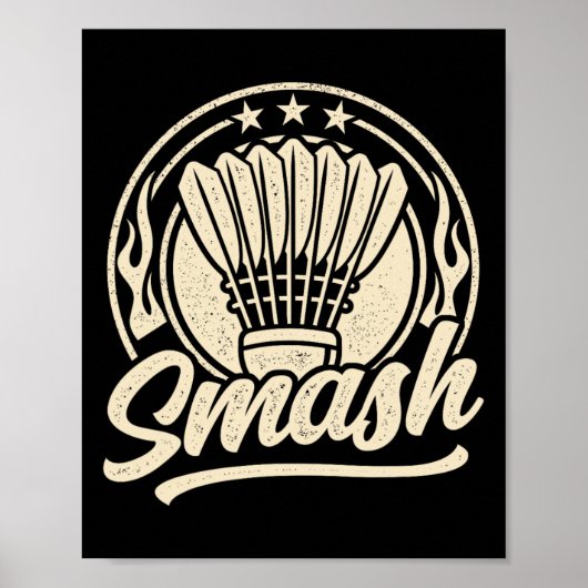 Badminton Graphic Badminton Player Shuttle Sports Poster (Voorkant)