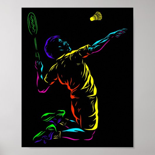 Badminton Graphic Badminton Player Shuttle Sports Poster (Voorkant)