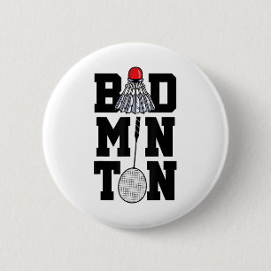 Badminton Graphic Badminton Player Shuttle Sports Ronde Button 5,7 Cm