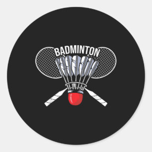 Badminton Graphic Badminton Player Shuttle Sports Ronde Sticker