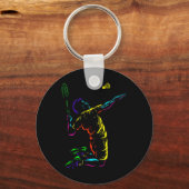 Badminton Graphic Badminton Player Shuttle Sports Sleutelhanger (Voorkant)