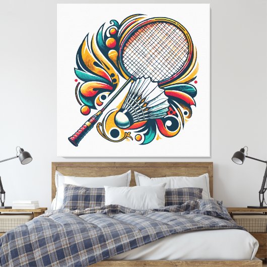 Badminton Graphic Canvas Afdruk (Insitu (Slaapkamer))