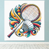 Badminton Graphic Canvas Afdruk (Insitu (Houten vloer))