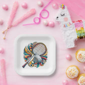 Badminton Graphic Papieren Bordje (Feest)