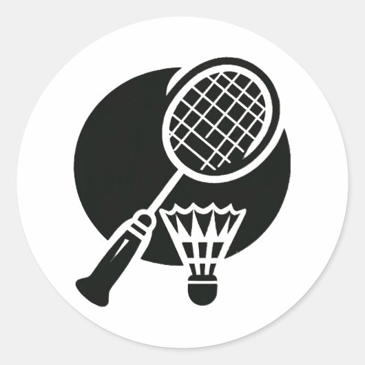 Badminton Graphic Ronde Sticker (Voorkant)