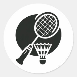 Badminton Graphic Ronde Sticker