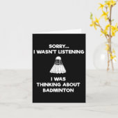 Badminton - grappig luisteren kaart (Gele Bloem)