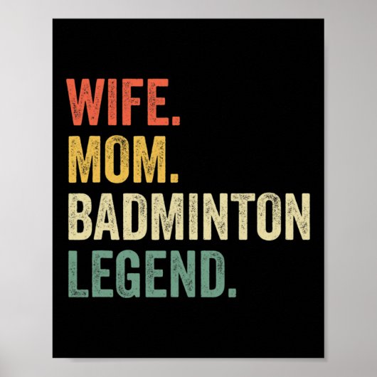 Badminton Grappig Vrouw Moeder Legende Moeders Da Poster (Voorkant)