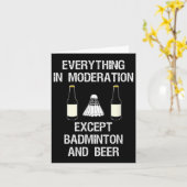 Badminton - Grappige badmintonspeler en bier  Kaart (Gele Bloem)