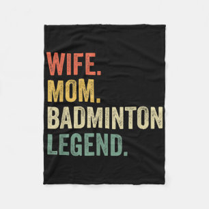 Badminton Grappige Vrouw Moeder Legende Vintage Mo Fleece Deken