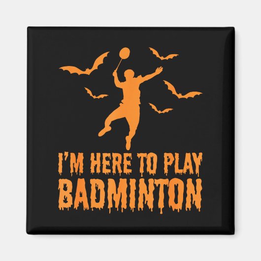 Badminton Halloween Griezelen Badminton Magneet (Voorkant)