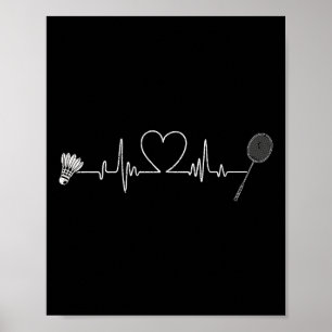 Badminton Hartslag Grappige Badminton Poster