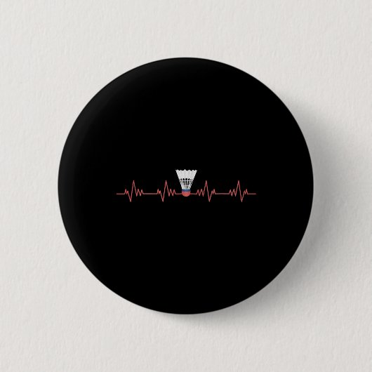 Badminton Hartslag Met Shuttle Voor Badminton Ronde Button 5,7 Cm (Voorkant)