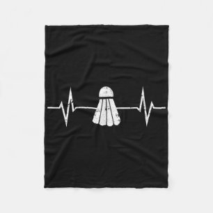 Badminton Hartslag T-shirt Grunge Cadeau Speler Co Fleece Deken