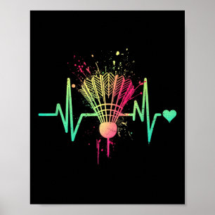 Badminton Hartslag - Vintage Shuttle Badminton Lie Poster