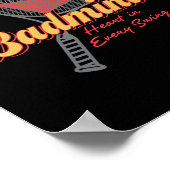 Badminton Heart in elk swing ontwerp Poster (Hoek)
