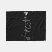 Badminton Heartbeat Funny Badminton Fleece Deken (Voorkant (Horizontaal))