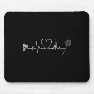 Badminton Heartbeat Funny Badminton Muismat