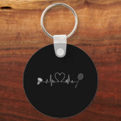 Badminton Heartbeat Funny Badminton Sleutelhanger (Voorkant)