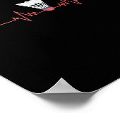 Badminton Heartbeat met shuttle voor badminton Poster (Hoek)