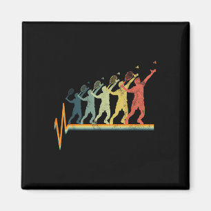 Badminton Heartbeat Vintage Retro Gift Magneet