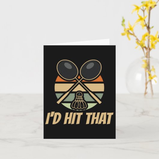 Badminton heeft die retro geraakt kaart (Gele Bloem)