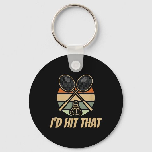 Badminton heeft die retro geraakt sleutelhanger (Voorkant)