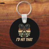 Badminton heeft die retro geraakt sleutelhanger (Voorkant)