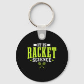 Badminton Het is een rakelet Science Man Vrouwen g Sleutelhanger (Voorkant)