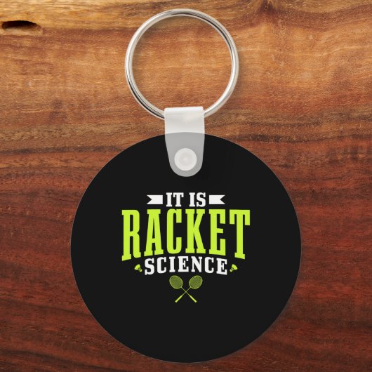 Badminton Het is een rakelet Science Man Vrouwen g Sleutelhanger (Voorkant)